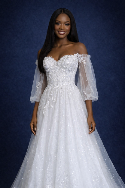 Alluring Off-Shoulder Wedding Gown