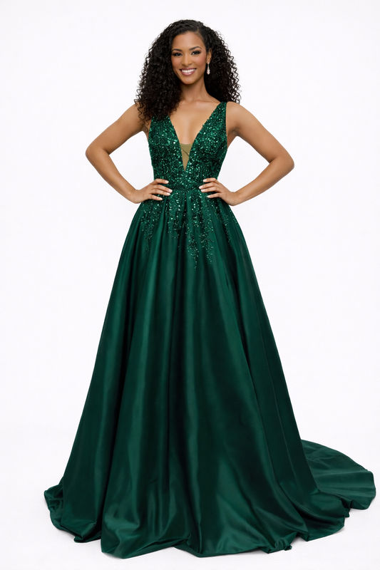 Emerald Elegance Evening Gown