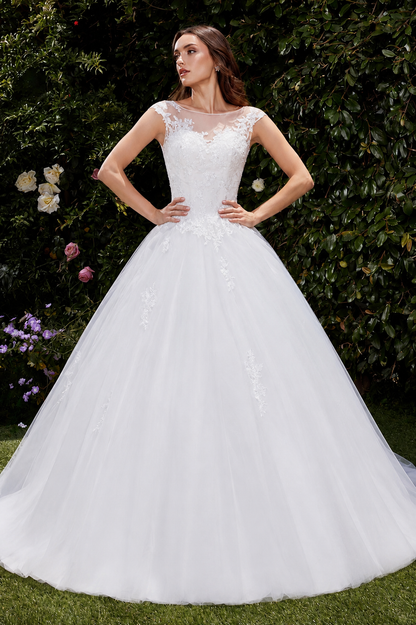 Darling White Lace Wedding Ballgown