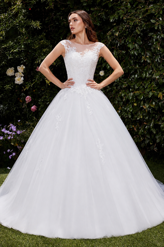 Darling White Lace Wedding Ballgown