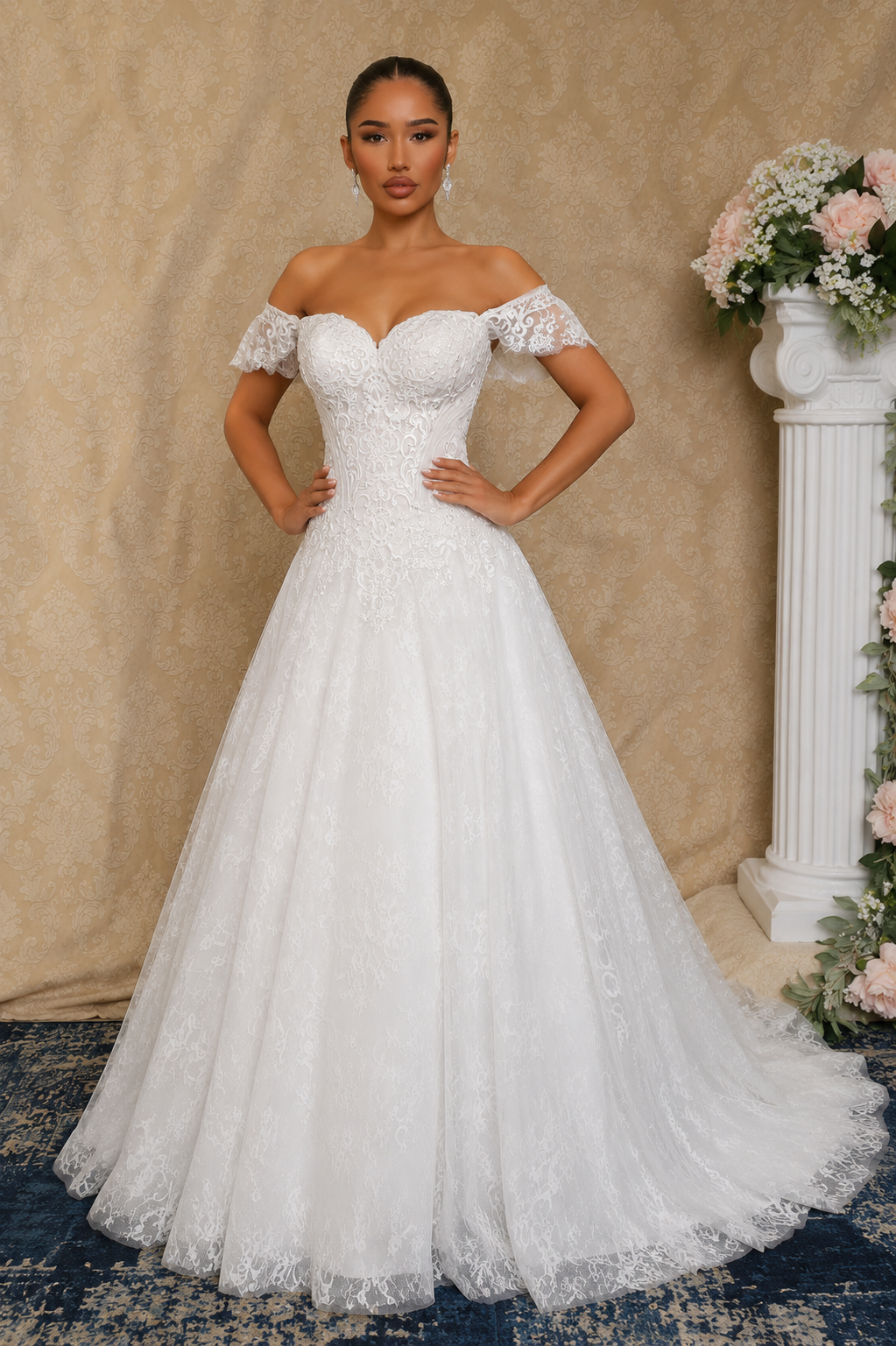 Timeless A-Line Off-Shoulder Wedding Dress