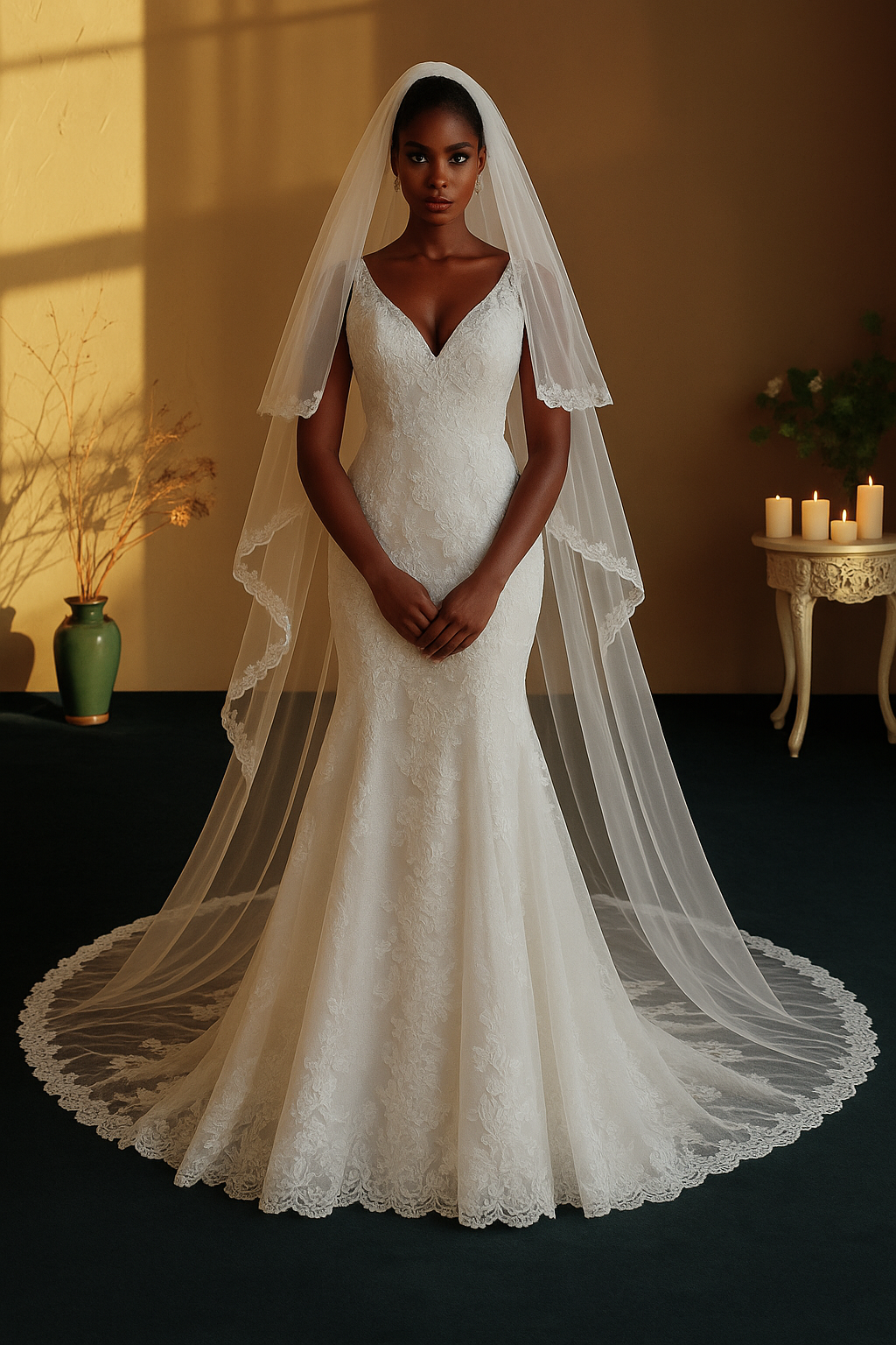 Fair Maiden Veil with Train