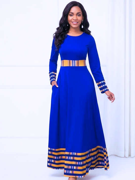 Dashiki Formal Long Sleeved Maxi Dress