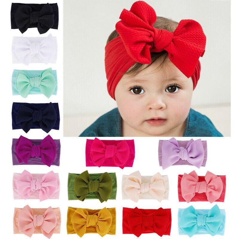 Baby Girl Cute Bow Headband Newborn Solid Headwear