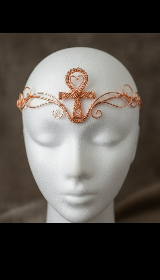 Copper Wire Wrapped Ankh Crown