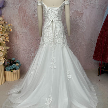 Classic Off-Shoulder Wedding Gown