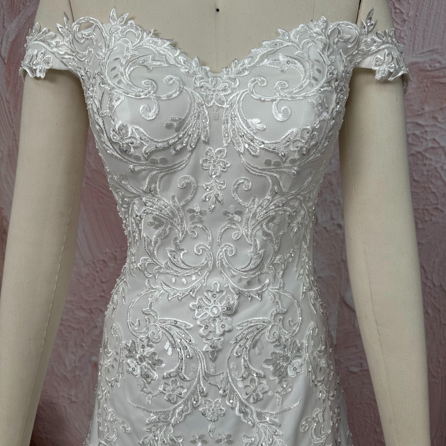 Classic Off-Shoulder Wedding Gown