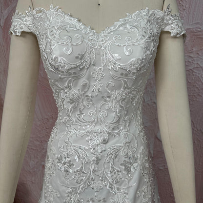 Classic Off-Shoulder Wedding Gown