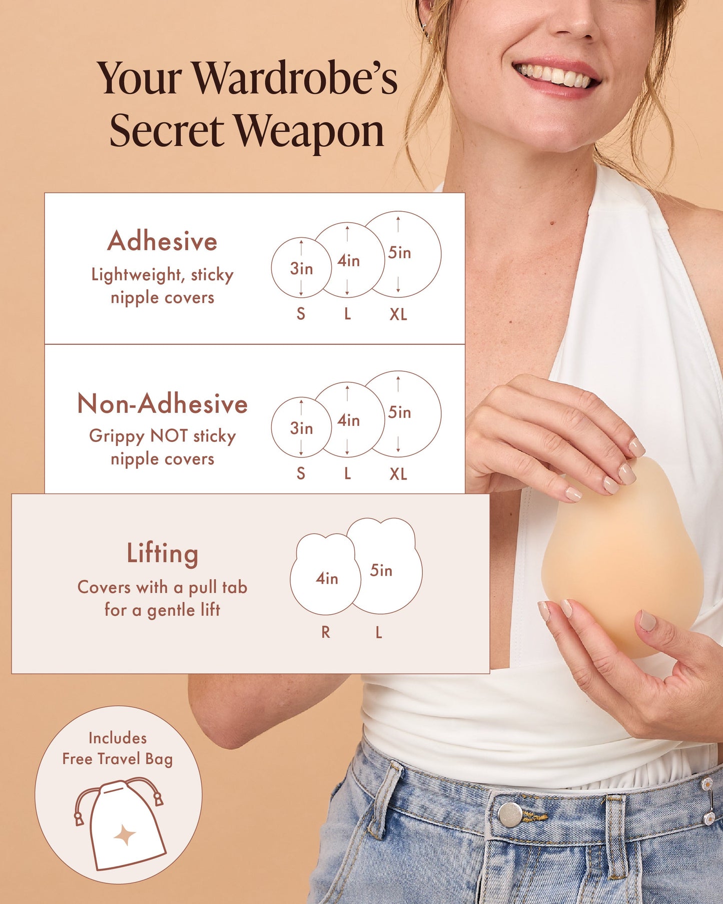 Lifting Nipple Covers (Two-Tabs)
