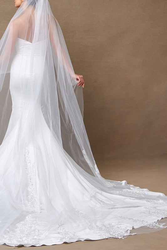 Chantilly Grace Cathedral Length Tulle Veil