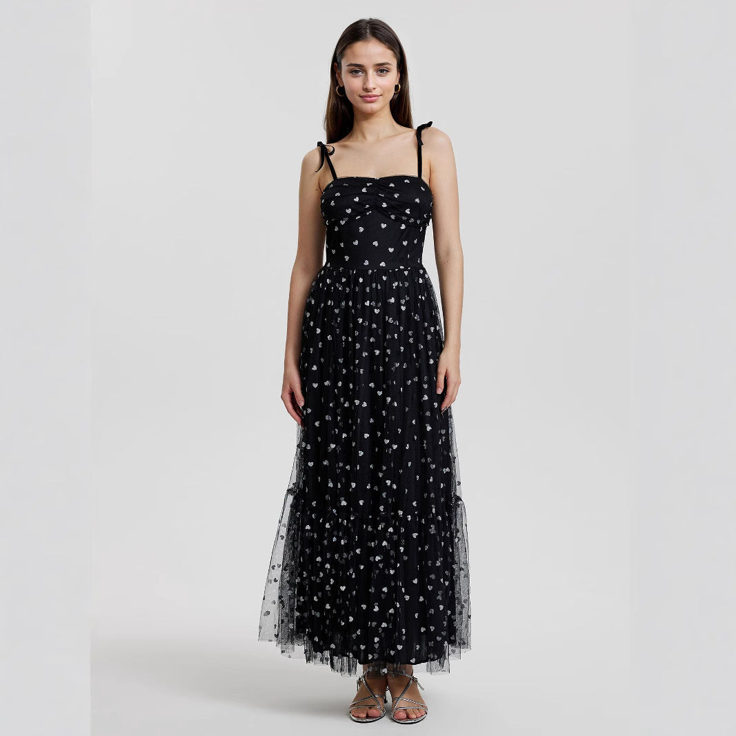 Robe d'été élégante en maille nouée taille haute