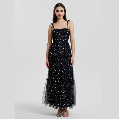Robe d'été élégante en maille nouée taille haute