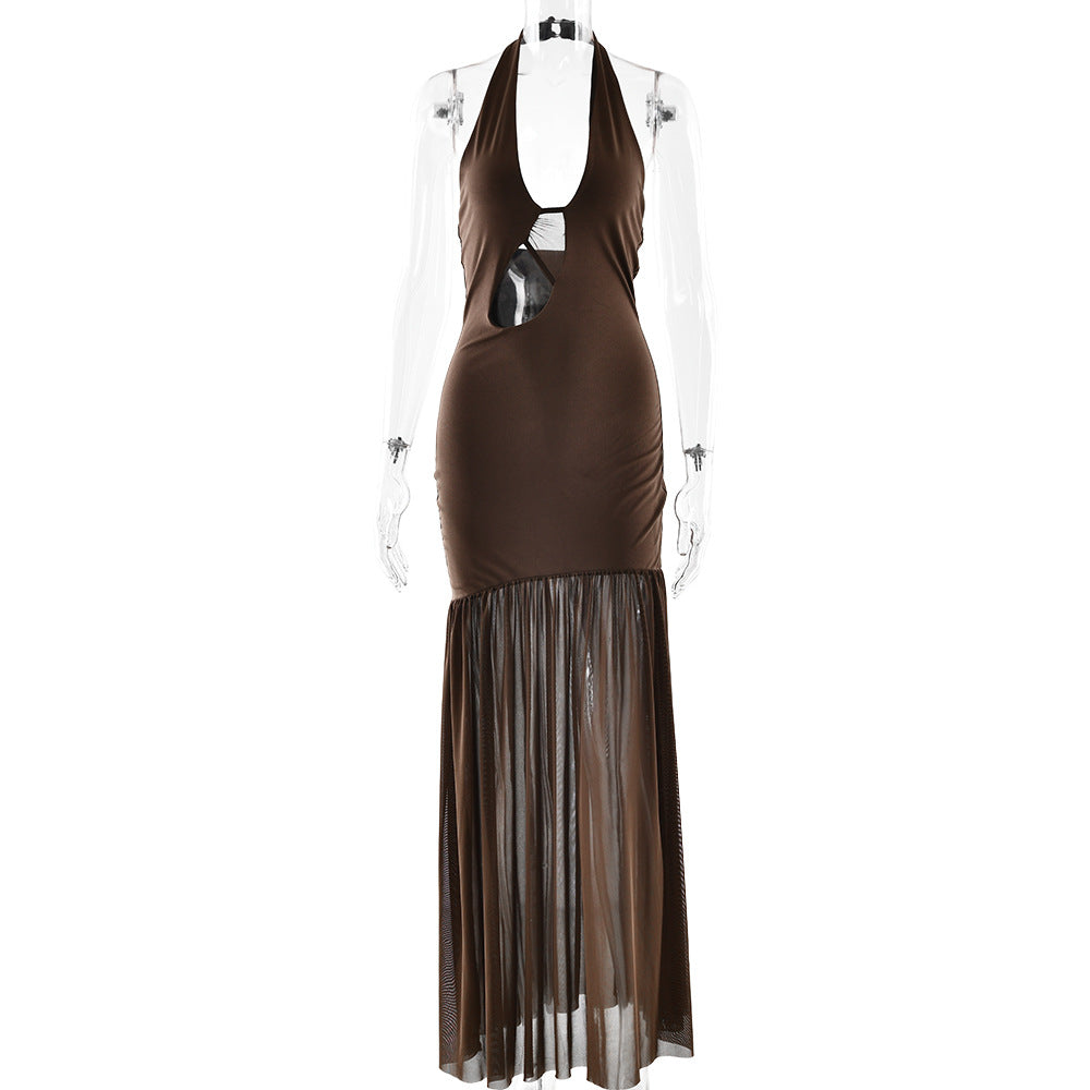 Ethereal Backless Flowing Sheath Dress