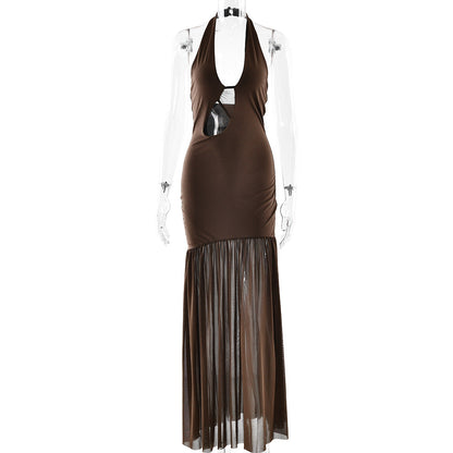Ethereal Backless Flowing Sheath Dress