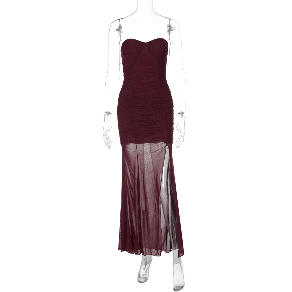 Mesh Bandeau Slim Fit Women Dress