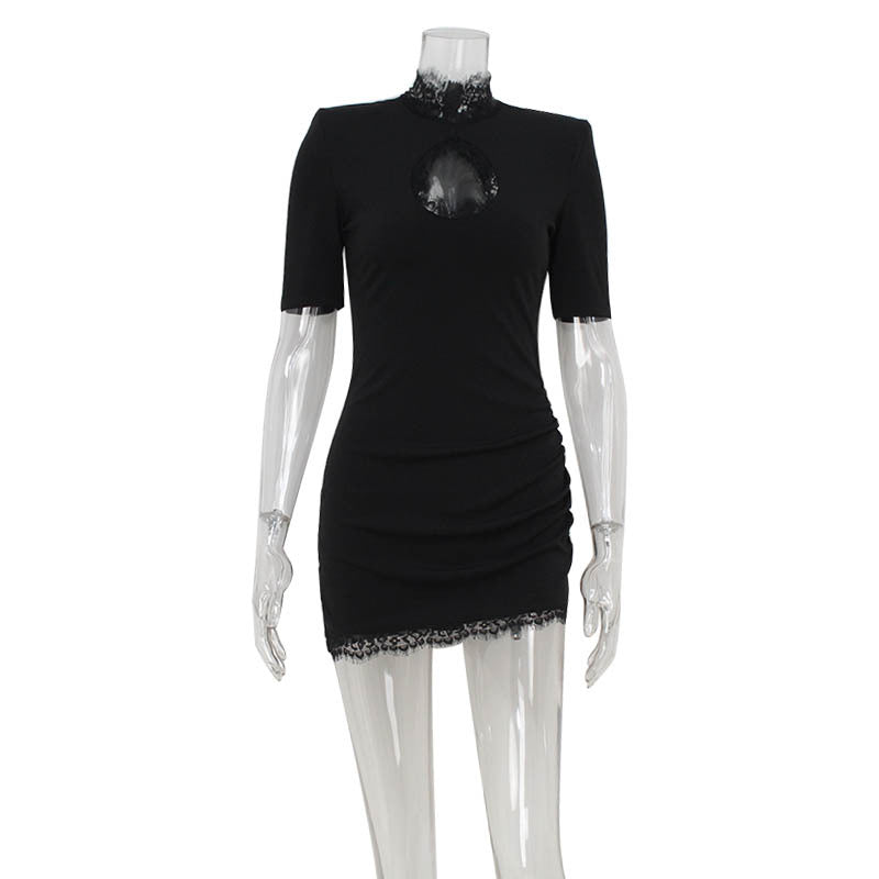 Midnight Muse Hollow Cutout Mini Dress