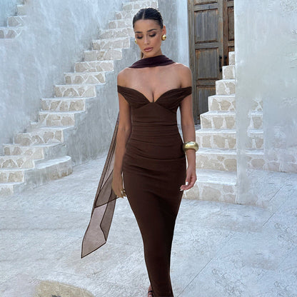Off Shoulder Sleeveless Tube Dress
