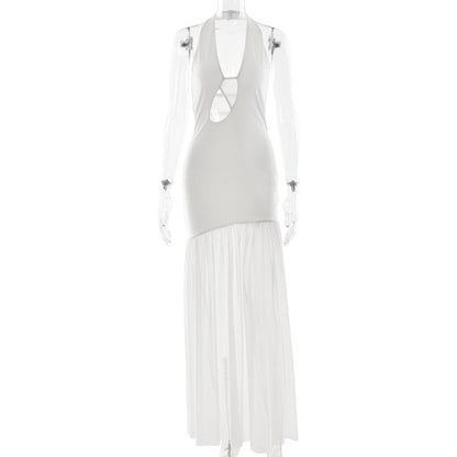 Ethereal Backless Flowing Sheath Dress