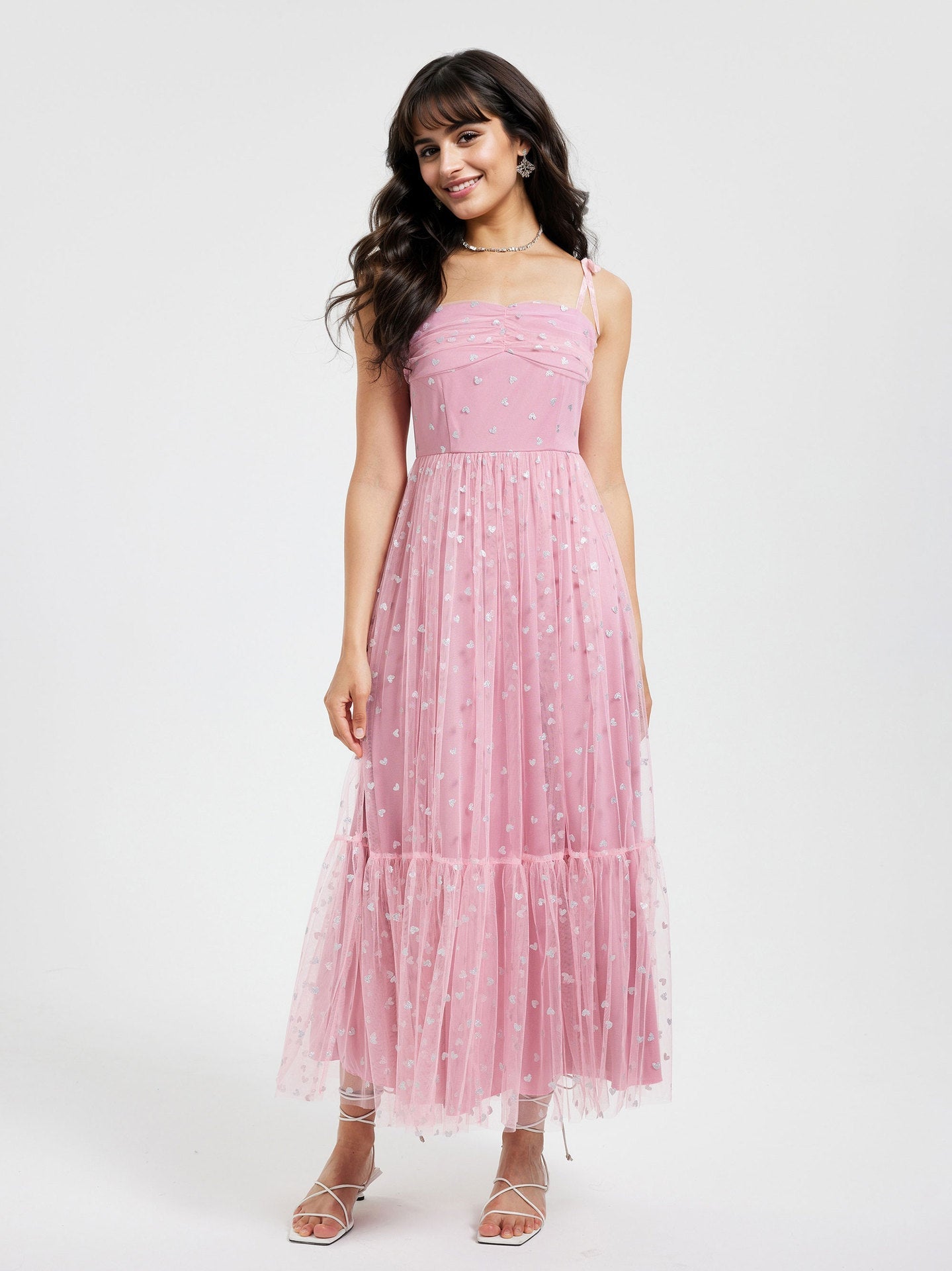 Robe d'été élégante en maille nouée taille haute