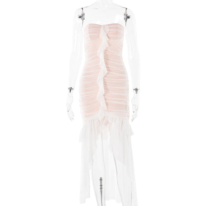 Sleeveless Tube Ruffle Dress