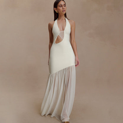 Ethereal Backless Flowing Sheath Dress