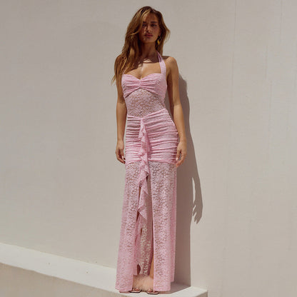 Delicate Sheer Lace Maxi Dress