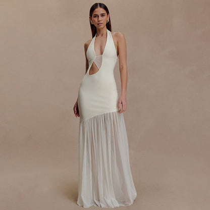 Ethereal Backless Flowing Sheath Dress