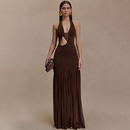 Ethereal Backless Flowing Sheath Dress