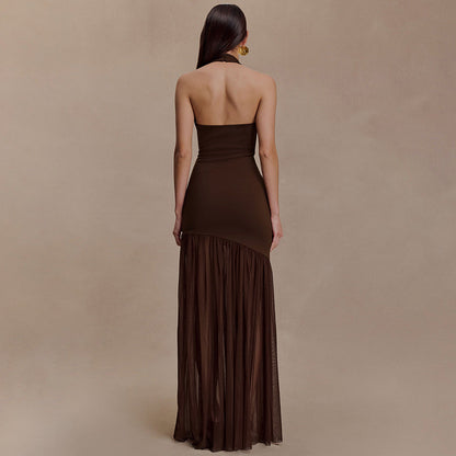 Ethereal Backless Flowing Sheath Dress