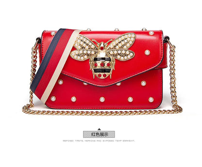 New Fashion Women's Bag Trend | Brand Pearl Bee Shoulder Bag & High Quality Temperament Ladies Crossbody Bag (Designer Luxury Handbag)