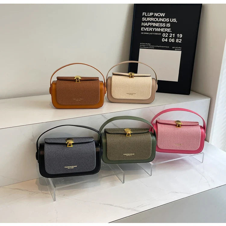 High-Grade Sense Women's Small Square Bags | Trendy Classic PU Leather Lady Commuter Shoulder Bag & Short Handle Handbags