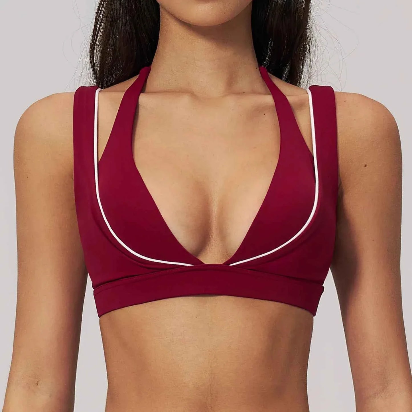 Haut court de sport brassière dos nageur pour femme