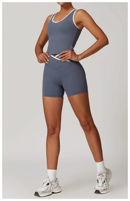 Yoga Set 2 Pieces Workout Outfits Fitness Sportswear Gym Tracksuit High Waist Leggings Sports Bra Athletic Wear Women Clothes