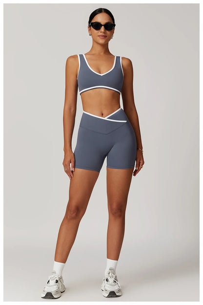 Yoga Set 2 Pieces Workout Outfits Fitness Sportswear Gym Tracksuit High Waist Leggings Sports Bra Athletic Wear Women Clothes