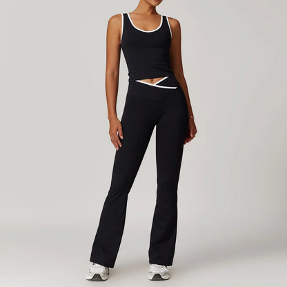 Yoga Set 2 Pieces Workout Outfits Fitness Sportswear Gym Tracksuit High Waist Leggings Sports Bra Athletic Wear Women Clothes