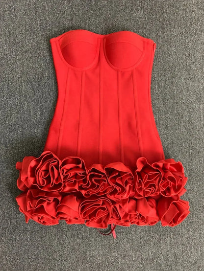 Floral Hem Bodycon Mini Dress
