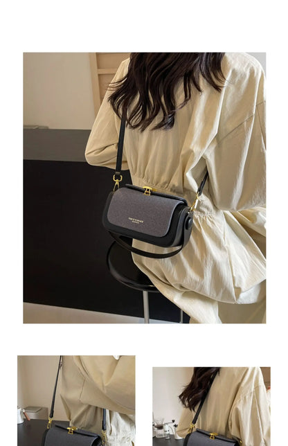 High-Grade Sense Women's Small Square Bags | Trendy Classic PU Leather Lady Commuter Shoulder Bag & Short Handle Handbags