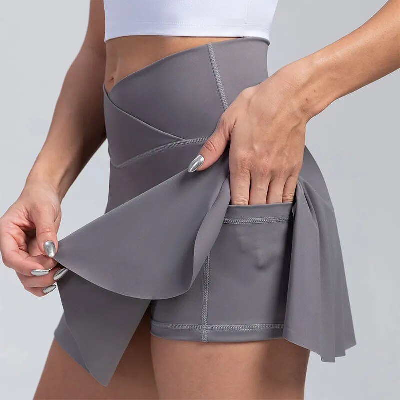 Women Pleated Tennis Skirt with Pockets