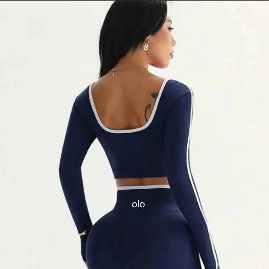 Ensemble de yoga colorblock taille en V 2026