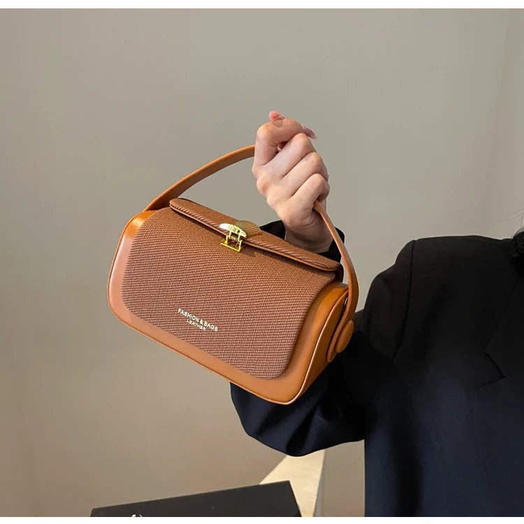 High-Grade Sense Women's Small Square Bags | Trendy Classic PU Leather Lady Commuter Shoulder Bag & Short Handle Handbags