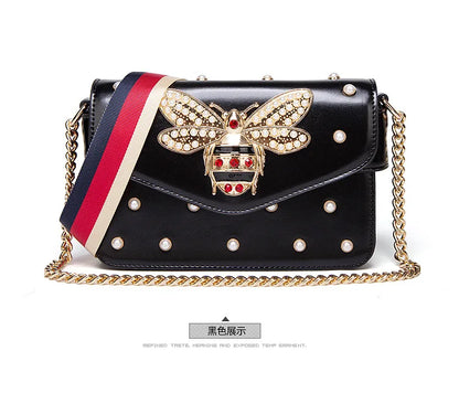 New Fashion Women's Bag Trend | Brand Pearl Bee Shoulder Bag & High Quality Temperament Ladies Crossbody Bag (Designer Luxury Handbag)