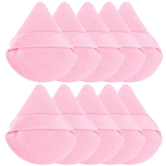 Houppettes triangulaires réutilisables en velours | Éponges douces pour le visage