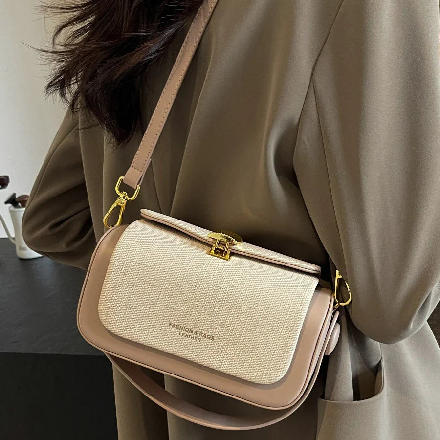 High-Grade Sense Women's Small Square Bags | Trendy Classic PU Leather Lady Commuter Shoulder Bag & Short Handle Handbags