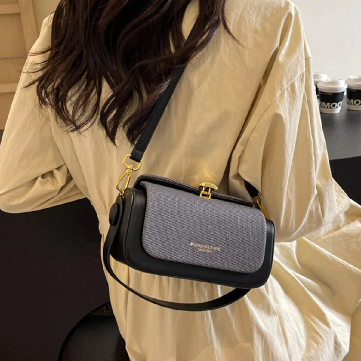 High-Grade Sense Women's Small Square Bags | Trendy Classic PU Leather Lady Commuter Shoulder Bag & Short Handle Handbags