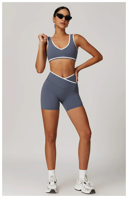 Yoga Set 2 Pieces Workout Outfits Fitness Sportswear Gym Tracksuit High Waist Leggings Sports Bra Athletic Wear Women Clothes