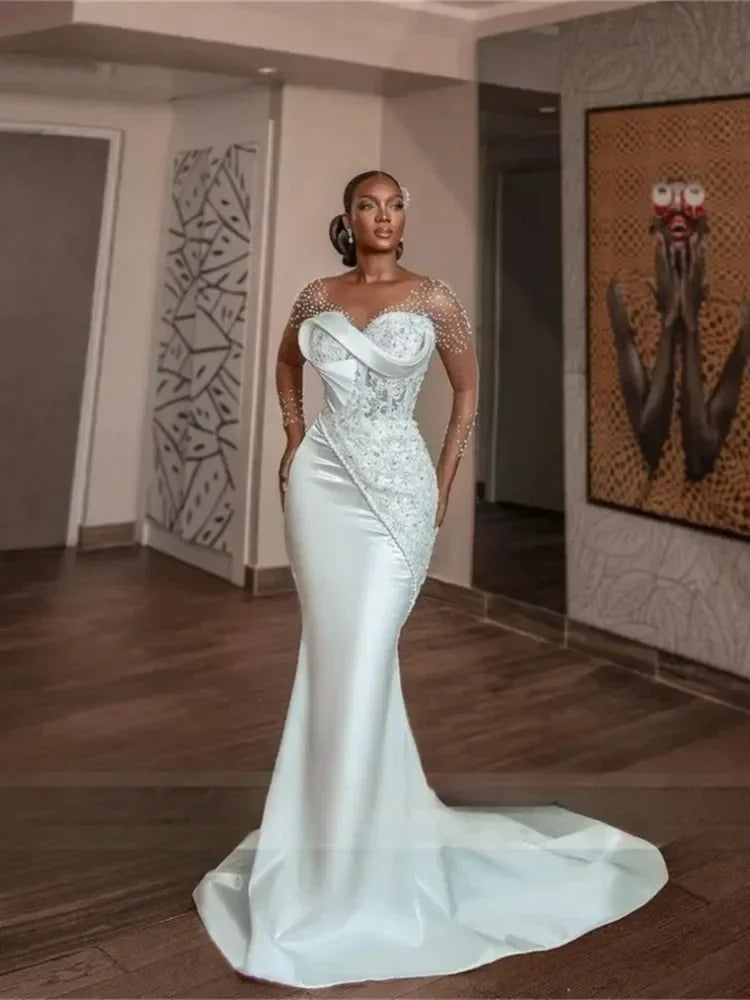 Luxury Beaded Mermaid African-Style Wedding Dress
