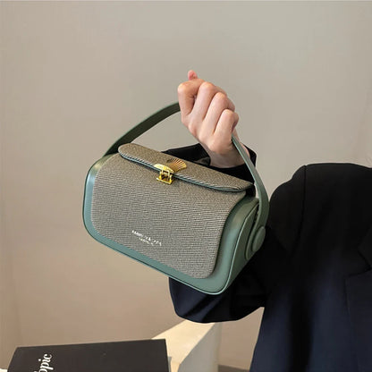 High-Grade Sense Women's Small Square Bags | Trendy Classic PU Leather Lady Commuter Shoulder Bag & Short Handle Handbags