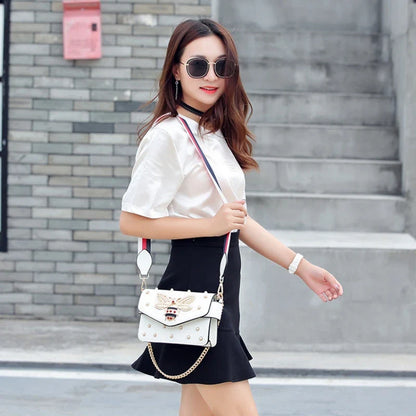 New Fashion Women's Bag Trend | Brand Pearl Bee Shoulder Bag & High Quality Temperament Ladies Crossbody Bag (Designer Luxury Handbag)