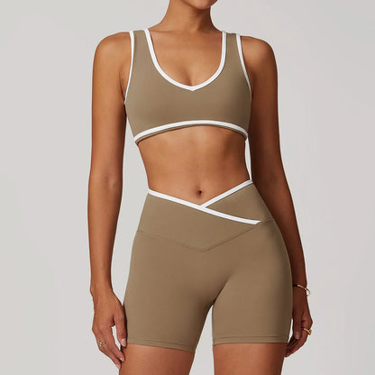 Yoga Set 2 Pieces Workout Outfits Fitness Sportswear Gym Tracksuit High Waist Leggings Sports Bra Athletic Wear Women Clothes
