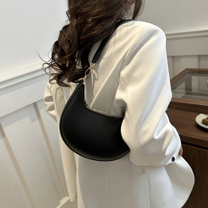 New Fashionable High-End Moon-Shaped Baseball Bag | Luxury Women's Single Shoulder Bag (Sequined Vintage Handbag)